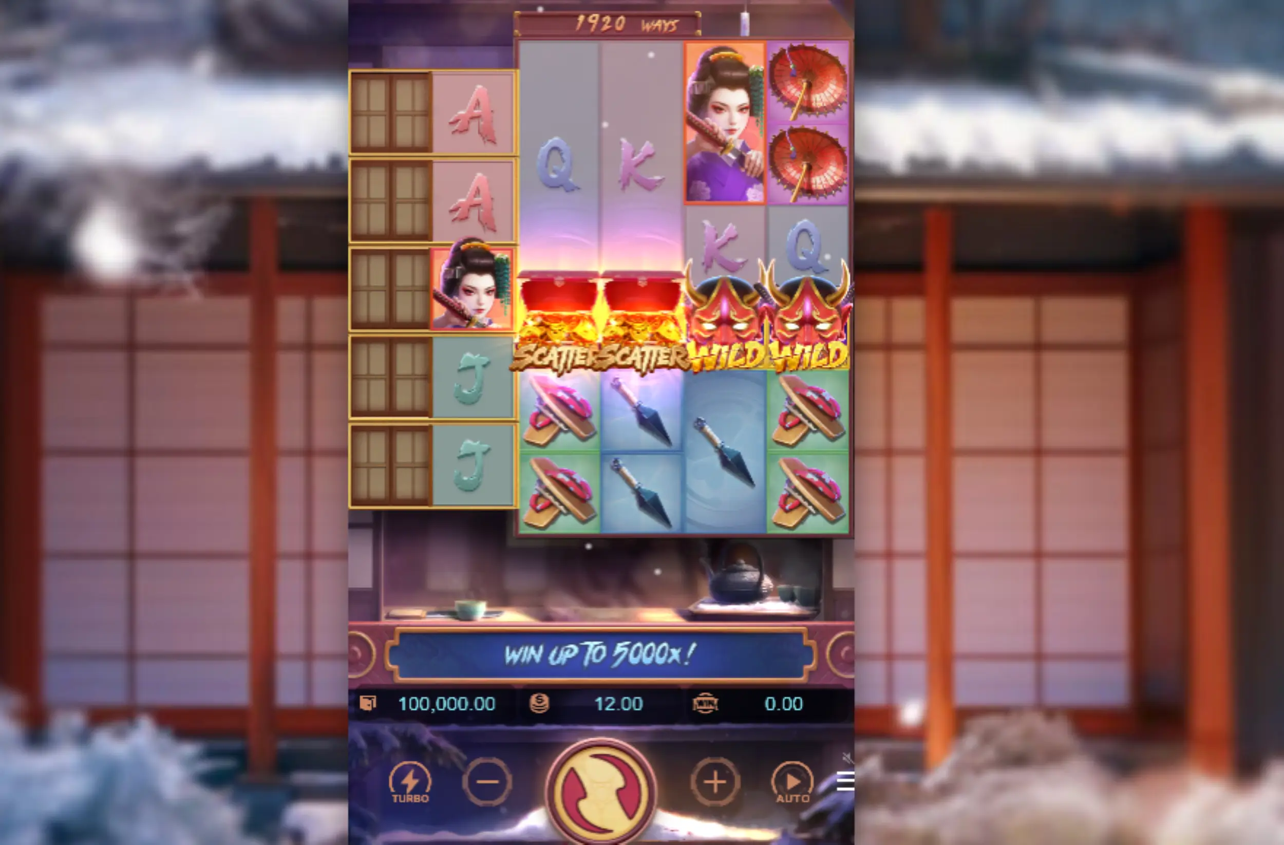 Slot Geisha's Revenge Layar utama slot Geisha's Revenge dari PG Soft